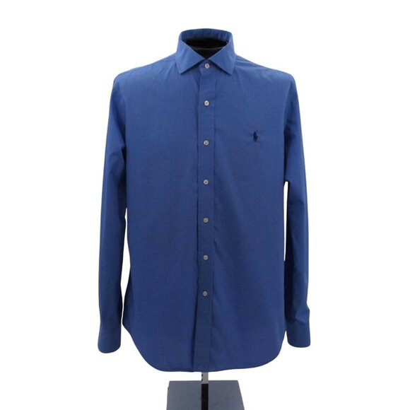 Polo Ralph Lauren Blue Poplin Shirt Men’s Large - Picture 1 of 16